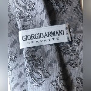 Giorgio Armani silk tie silver with dragons